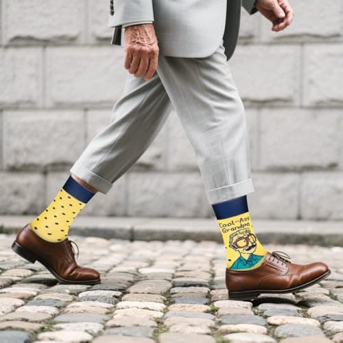 Cool Grandpa Socks for Men Grandad - Funny Novelty Happy Fathers Day Birthday Gifts for Mens Gramps Grandfather - Fun Silly Funky Personalised Valentines Christmas Socks Gift Ideas Stocking Fillers — view 5