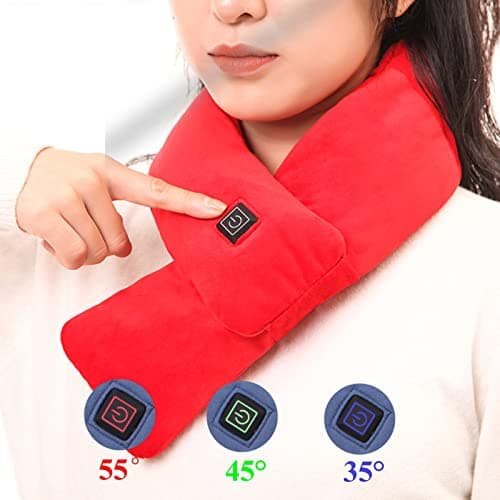 Heated Neck Warmer for Pain, Neck and Shoulder Heat Pad, Heated Scarf for Women and Men with Rechargeable Battery, Electric Scarf Heat Scarves,7 Adjustable Vibration Intensities Heating Pad — view 5