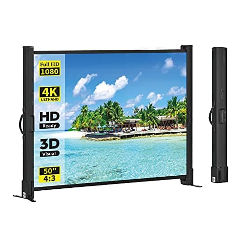 Portable Projector Screen with Stand, 50 Inch 4:3, Outdoor Projector Screen, Lightweight and Retractable, 1.2 High Gain Wrinkle-free Projection Screens, For Home Cinema, Meeting Presentation.