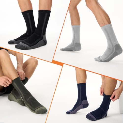 Veximora Merino Wool Hiking Socks for Men Women, Grey 6-8, 3 Pairs — view 2