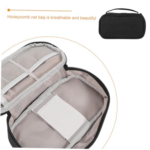 PAMINGONO Power Bank Pouch and USB Cable Organizer Case Zipper Made of Lightweight Wear-resistant Oxford Cloth, Portable Electronics Accessories Bag for Travel Charger and Data Cable Black — view 4