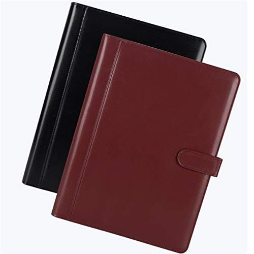 WDSOPK Conference Folder PU Business Case Leather Business Group Briefcase Folder Calculator and Writing Pad Business Document Bag (Maroon 334x245mm) — view 6