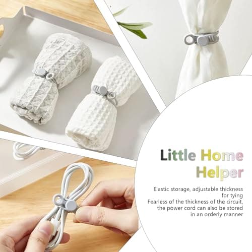 Data Cable Organizer, Elastic Reusable Silicone Cable Straps Cord Organizer for Bundling and Fastening Earphone, Phone Charger (12 PCS) — view 6