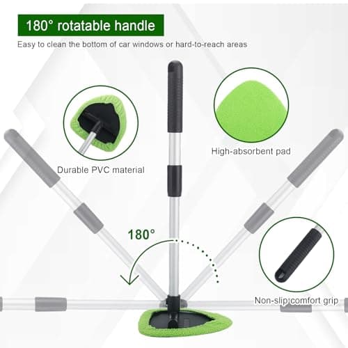 Car Window Cleaner Kit, Multifunctional Expandable Windshield Cleaning Tool — view 3
