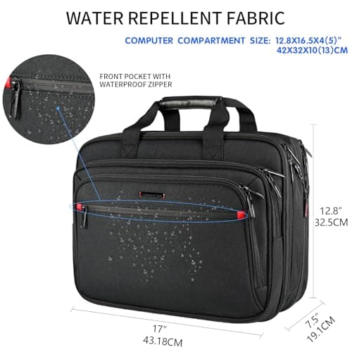 VANKEAN Laptop Briefcase Men 17 Inch Laptops Messenger Bag Travel Business — view 5