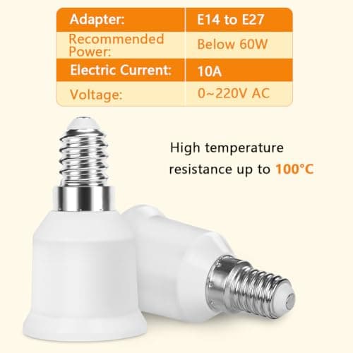 AUAUY E14 to E27 Socket Adapter Converter, SES to ES Adapter, 4 Pack — view 3
