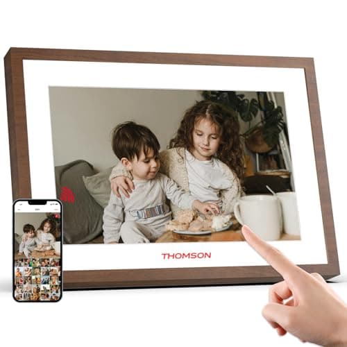 THOMSON Digital Photo Frame, 10.1 Inch WiFi Digital Picture Frame, Built-in Battery, 1280 x 800 HD IPS Touch Screen, 32 GB Memory, Automatic Rotation, Weather, Share Pictures, Music and Videos