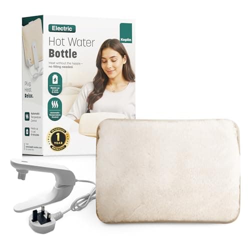 KEPLIN Rechargeable Electric Hot Water Bottle Soft & Cosy Bed, Hand & Body Warmer - Fast Heating, Auto-Shut Off Function, Over-Heat Protection & No Refill Heat Pad - 1 Year Warranty (Cream)