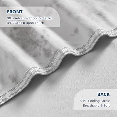 EMME Cooling Throw Blanket for Summer, Q-Max >0.45 Night Sweats 152x203cm, Throw Blanket Thin, Keep Cooling Breathable Summer Blanket, Double Bed, Sofa,Chair, Watercolor Grey — view 3