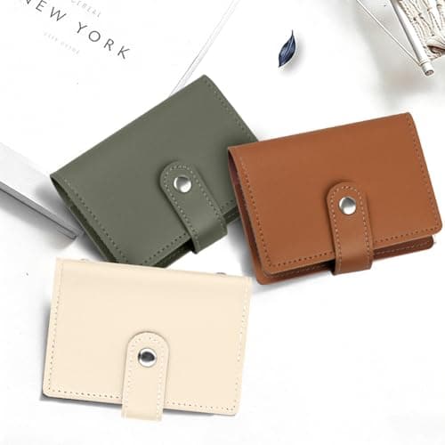 OSDUE Credit Card Holder for Women Men, Slim RFID Blocking Debit Card Wallet Soft PU Leather ID Bank Card Case with 26 Thickening Card Slots Travel Business Card Case (Beige) — view 6