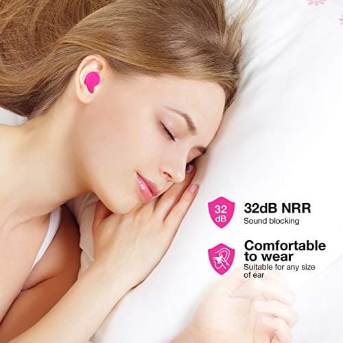 Frienda 21 Pairs Silicone Ear Plugs for Sleeping, White, Blue, Rose Red — view 6
