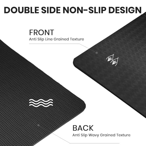 Good Nite Foldable Yoga Mat Non Slip Portable Fitness Mat Foldable Light Gym Mat Pilates Sport Travel Exercise Mat for Women Men 183 x 61 x 0.6 cm（Black） — view 3