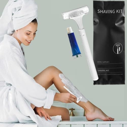 10Pack Luxury Individually Wrapped Travel Disposable Razors Set With Shave Cream; Clean and Hygienic; Hotel Multipurpose Private Body Razor; Portable Shaving Razor Set for Home Hotel Travel, Daily Use — view 5
