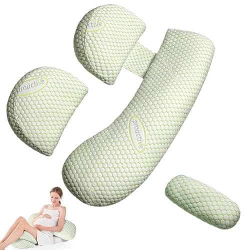 SHENGRUI U‑Shaped Full‑Body Maternity Support Pillow, Ergonomic Cushion for Back, Hip and Leg Relief for Expectant Mothers, Detachable Washable Velvet Pillowcase for Night‑Time Sleep