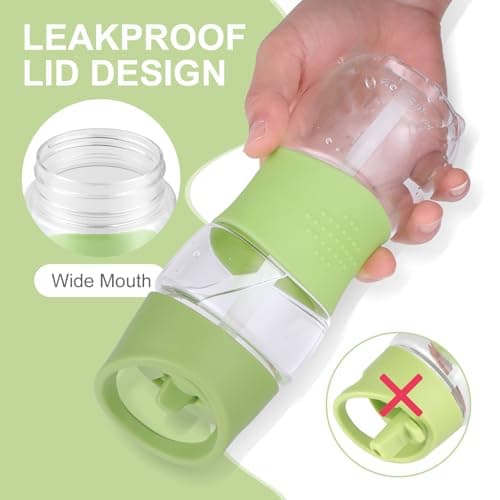 Sivaphe Children Water Bottle Leak Proof Camping, Student Kids School Outdoor Activities, Travel, Hiking, Cycling Drinking Bottle with Handle and Silicone Straw-Tritan Plastic (Green, 350ML-400ML) — view 4