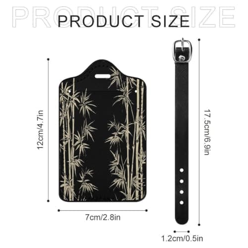 Asian Bamboo Luggage Tags with Id Card & Adjustable Strap — view 2