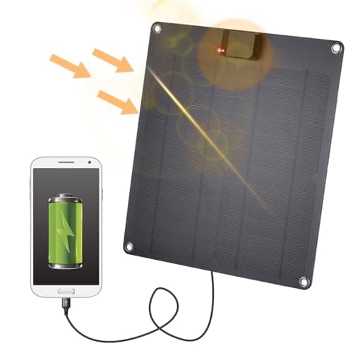 Qcwwy Solar Power Kit, PortableSolar Charger 15W Solar Panel Starter Kit Fast Charging Solar Panel Battery Charger with DC5521 Port Multifunction Solar Panel for Outdoor Travel (Black) — view 2