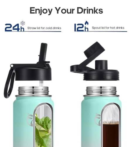 HydroPal Vacuum Insulated 500ml Stainless Steel Water Bottle with Dual Lids — view 3