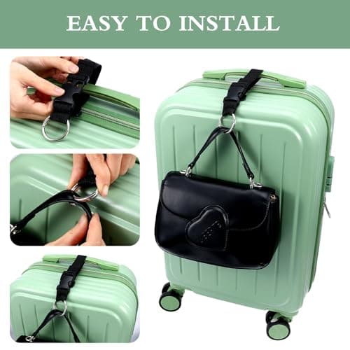 2 PCS Add a Bag Luggage Straps for Suitcases, Adjustable Suitcase Belt Straps, Jacket Holder Strap Backpack Travel Attachment Accessories for Connecting Luggage Easy to Carry Your Extra Bags (Black) — view 6