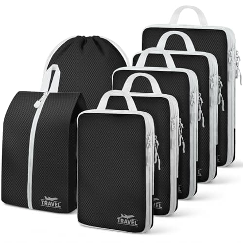 Compression Packing Cubes for Travel, Travel Essentials Luggage Organizer bags for Suitcase, Durable Compression Travel Packing Cubes for Carry on Backpack