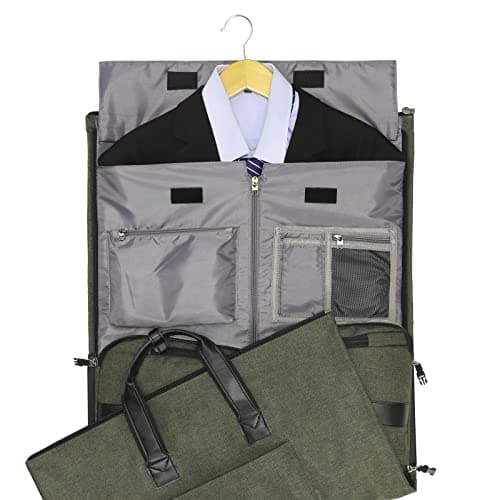 Convertible Garment Bag with Shoulder Strap, Modoker Carry on Garment Duffel Bag for Men Women - 2 in 1 Hanging Suitcase Suit Travel Bags,Forest Night — view 3