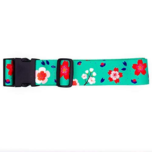 Teeoff Luggage Straps Suitcase Belts Travel Bag Accessories Adjustable (Sakura Mint- 2 Pack, 220CM) — view 3