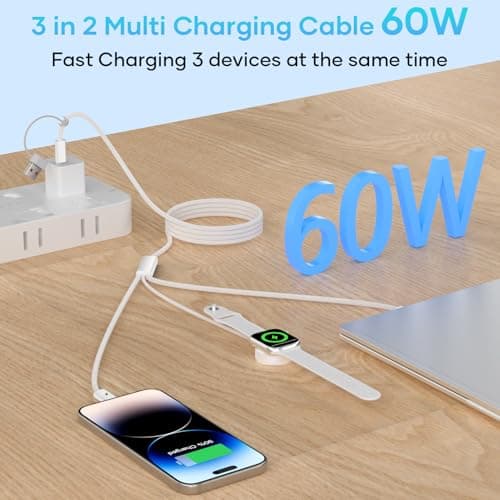 Esiposs 3 in 2 Magnetic Charging Cable for Apple Watch Charger (1.5m) — view 4