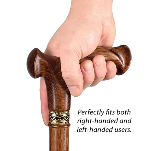 Asterom Walking Cane for Men & Women - Ergonomic, Handmade - Cool Walking Stick for Seniors, Stylish Wooden Canes (Caramel, 36 Inches) — view 4