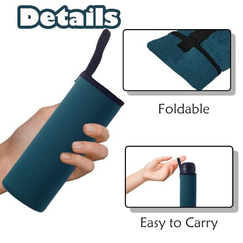 Water Bottle Sleeve Neoprene Pouch for Outdoor Hiking Travel (550ml, Green) — view 3