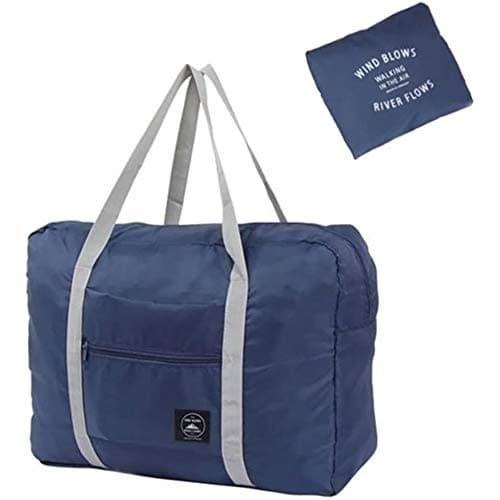 INVODA Foldable Travel Duffel Bag Holdall Bag Luggage for Sports Gym Water Resistant Nylon 32 Liter(Blue)
