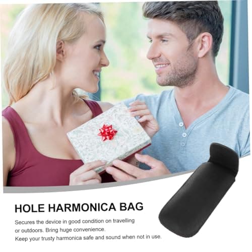 Ten-hole Box Faux Leather Protective Harmonica Storage Sleeve — view 3
