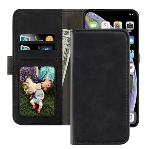 UOGNADGD Faux Leather Flip Case for ZTE Telstra 5G Hotspot 2 - Black — view 4