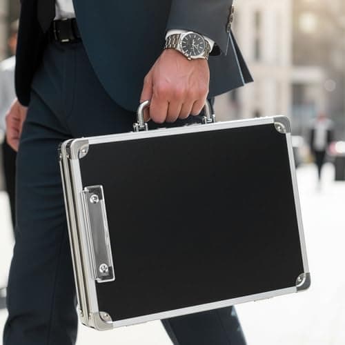 SUNNYNEST Metal File Organizer with Lock Portable Aluminum Document Box — view 5
