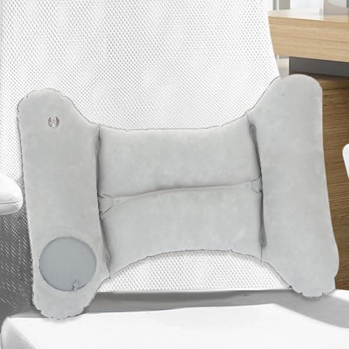 Travel Seat Lumbar Support Pillow - H-Shaped Inflatable Support Pillow Travel Pillow - Ergonomic Back Cushion Lightweight Portable Back Support for Car & Airplane — view 3
