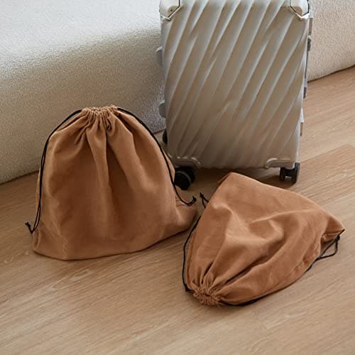 2 Piece Set Dust Cover Bags for Handbags,Purses,Shoes,and Boots, Brown — view 6