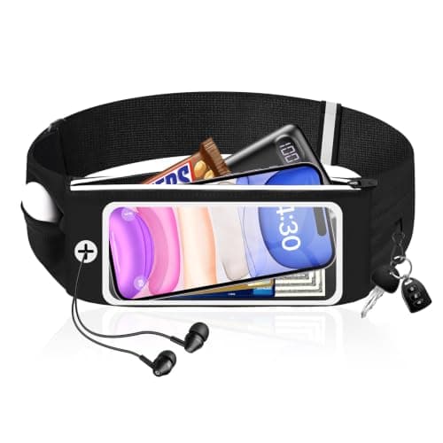 HAISSKY Running Belt with Touch Screen,Adjustable Waistpack for 6.9" Phones