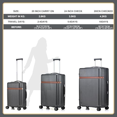 RMW Suitcase 24 Inch Medium Hard Shell Lightweight Check-in Luggage ABS+PC — view 4