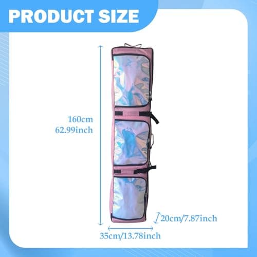 Ronyme Ski Bag Roller Snowboard Bag with Wheels, Carrier Case, Gear and Apparel Storage for Snowboarding Outdoor Skiing Men Women, Pink — view 3