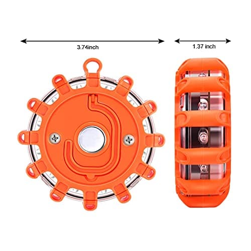 Kitgo 3 Pack LED Road Flares Flashlight Emergency Safety Warning Light Kit for Car Truck RV Vehicles Boat with Magnetic Base & Hook — view 2