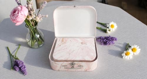 Emartbuy Marble Print Pink Suitcase Gift Boxes Set of 3 — view 4