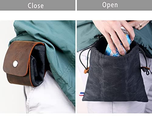 Waxed Canvas Foraging Pouch for Hiking, Black — view 2