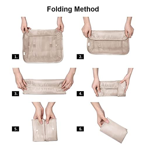 OSDUE Packing Cubes for Suitcases, 9PCS Travel Luggage Packing Organizers Waterproof Travel Essentials Bag Accessories Clothes Shoes Cosmetics Toiletries Storage Bags(Beige) — view 3