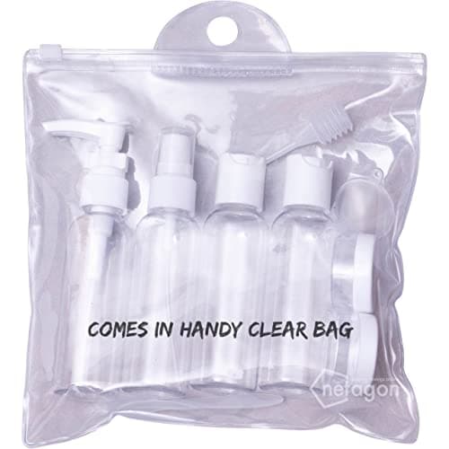 Netagon 9 Piece Travel Bottle Set Leak Proof Clear Toiletries Containers with Clear Airport Bag Case, Perfect for Travel Holidays Swimming Camping Trips (2 Packs -18 Pce) — view 4