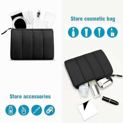 TECOOL Puffy 13-13.3 Inch Laptop Sleeve Macbook Case, Black — view 5
