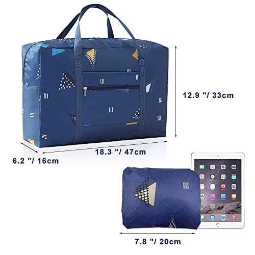 Travel Bags Foldable Waterproof Travel Bags for Hand Luggage - Lightweight Travel Bag for Sports Fitness Holiday (Grey, M, 2 Pack) — view 2