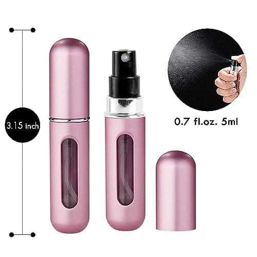 Rosiya Perfume Atomiser pack of 5pcs Perfume Travel Bottle, 5ML Refillable Spray Easy to Refill Empty Atomiser Bottle for Purse, Handbag, Pocket and Luggage (Matte) — view 2