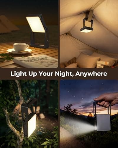 2 Pack Rechargeable LED Camping Light, 4000mAh Dimmable Lanterns with Clip & 360° Adjustable Stand, 2-in-1 Flashlight Emergency Lights for Home Power Outages, Hurricane Survival, Outdoor Hiking — view 4