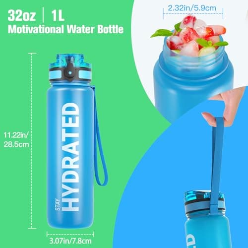 Sahara Sailor Water Bottle 1L, Leakproof Tritan Bottle with Time Marker — view 5