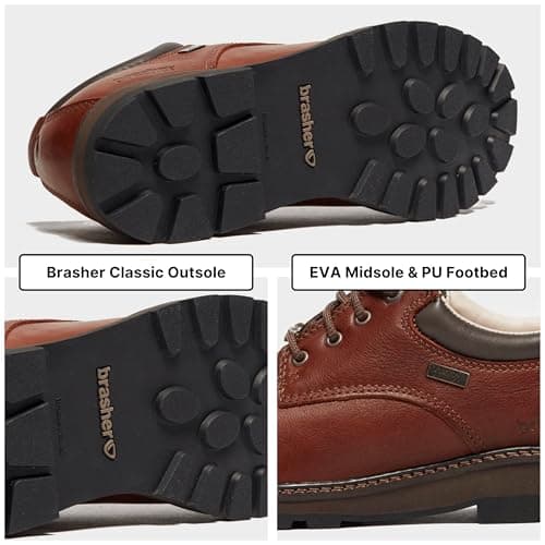 Brasher Men’s Country Classic Walking Shoes with High Traction Rubber Sole & Cushioned Footbed, Durable Leather, Waterproof, Breathable, Camping, Outdoors, Hiking & Trekking Footwear, Brown, UK9 — view 5