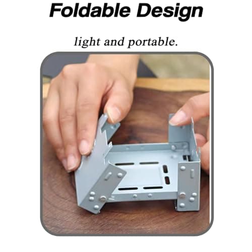 Ultralight Folding 95 x 75mm Solid Fuel Outdoor Army Camping Folding Portable Pocket Stove Burner Pocket Stove for Wood Burning Camping — view 5